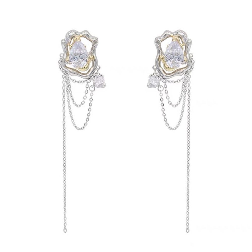 Videmus Omnia Crystal Chain Drop Earrings Fairy Y2K - Best Selling Earrings